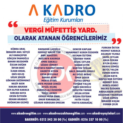  VERGİ MÜFETTİŞ YARDIMCIĞI