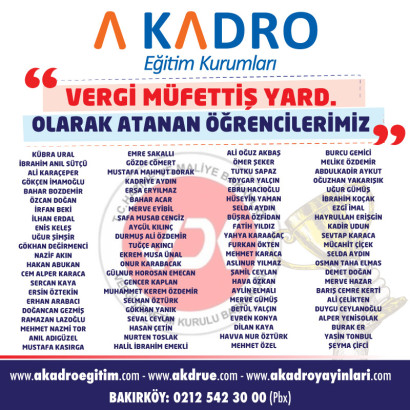 VERGİ MÜFETTİŞ YARDIMCILIĞI