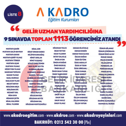 	GELİR UZMAN YARDIMCILIGI 8