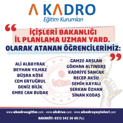 İÇ İŞLERİ BAKANLIĞI İL PLANLAMA UZMAN YARDIMCILIĞI