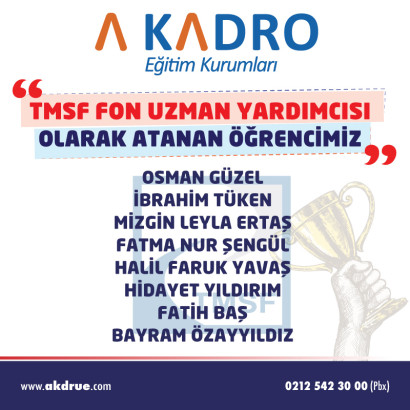  TMSF UZMAN YARDIMCILIĞI