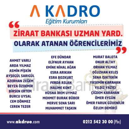ZİRAAT UZMAN YARDIMCILIĞI 