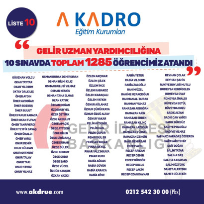 GELİR UZMAN YARDIMCILIGI 10