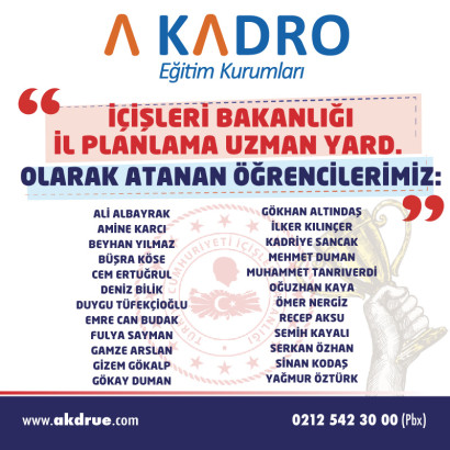 İÇİŞLERİ BAKANLIĞI İL PLANLAMA UZMAN YARDIMCILIĞI