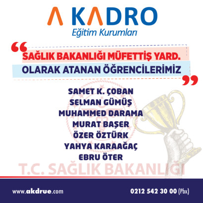  SAĞLIK BAKANLIĞI MÜFETTİŞ YARD.