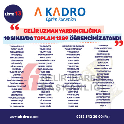  GELİR UZMAN YARDIMCILIGI 13