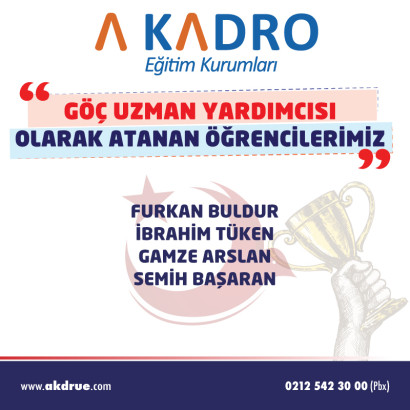  GÖÇ UZMAN YARDIMCILIĞI