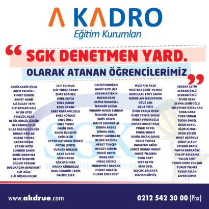  SGK DENETMEN YARDIMCILIĞI