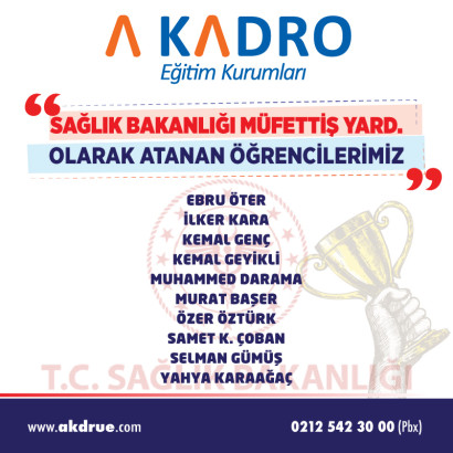  SAĞLIK BAKANLIĞI MÜFETTİŞ YARD.