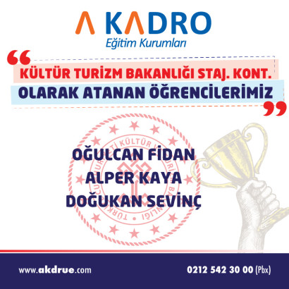 KÜLTÜR VE TURİZM BAKANLIĞI STAJER KONT.