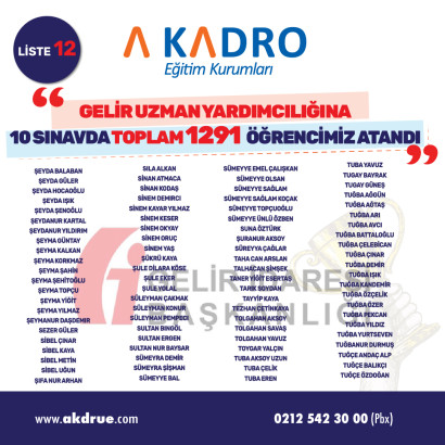  GELİR UZMAN YARDIMCILIGI 12