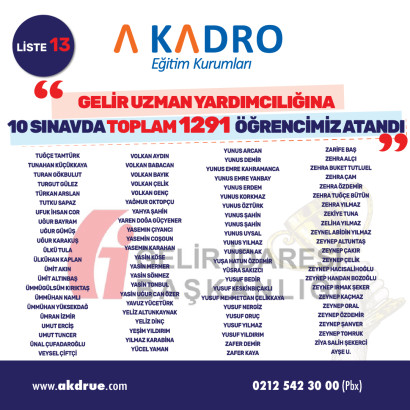  GELİR UZMAN YARDIMCILIGI 13