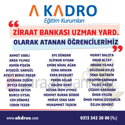 ZİRAAT UZMAN YARDIMCILIĞI 