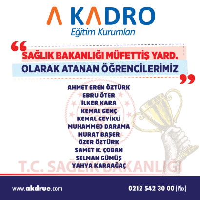  SAĞLIK BAKANLIĞI MÜFETTİŞ YARD.
