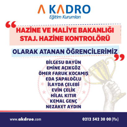  HAZİNE MALİYE STAJYER GELİR KONTROLÖRLÜĞÜ