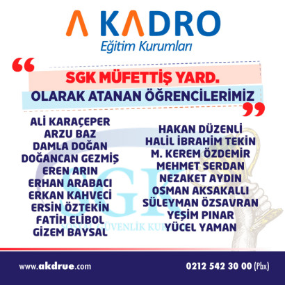  SGK MÜFETTİŞ YARDIMCILIĞI