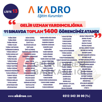  GELİR UZMAN YARDIMCILIGI 13