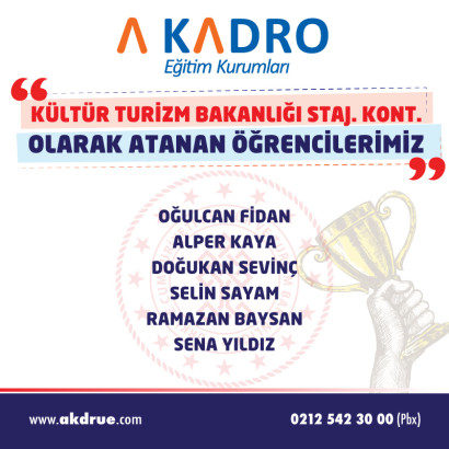  KÜLTÜR VE TURİZM BAKANLIĞI STAJER KONT.