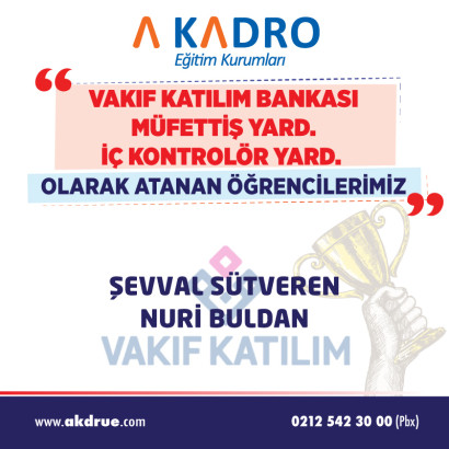 VAKIF KATILIUM BANKASI İÇ KONTROLÖR YARDIMCISI