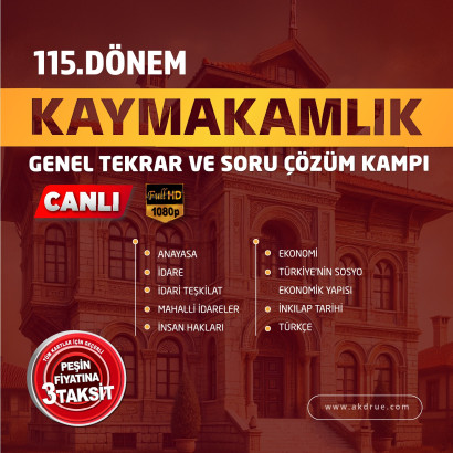 115. Dönem Kaymakamlık Genel Tekrar ve Soru Çözüm Kampı