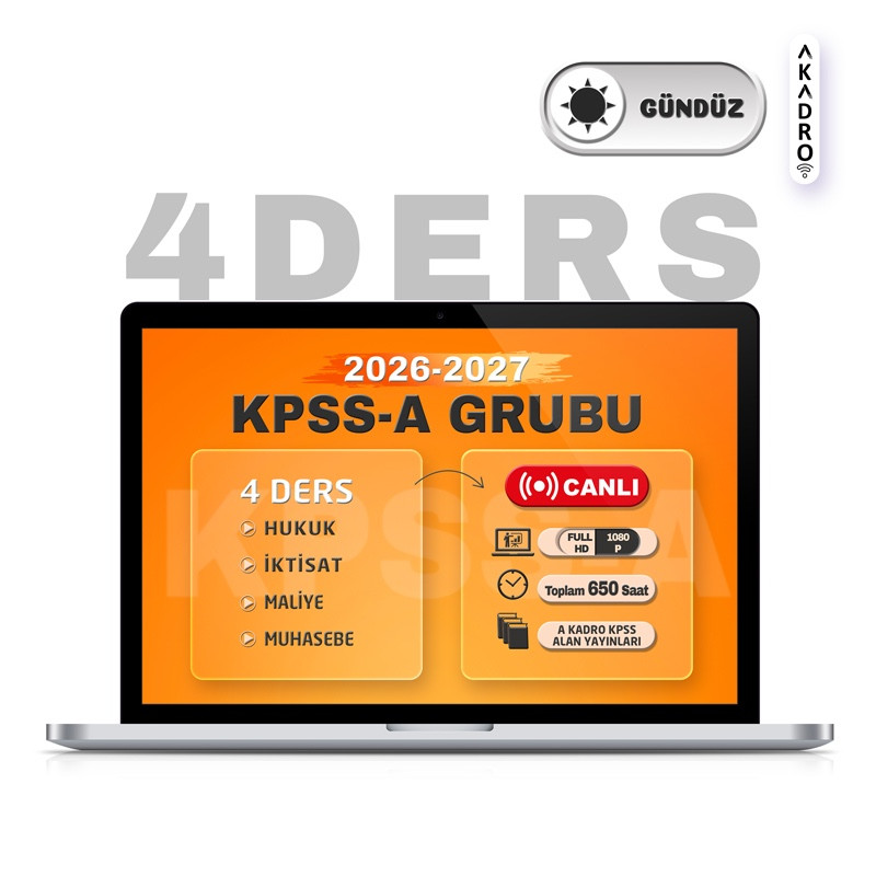 2027 KPSS 4 Ders Alan Canlı Eğitim Paketi Gündüz