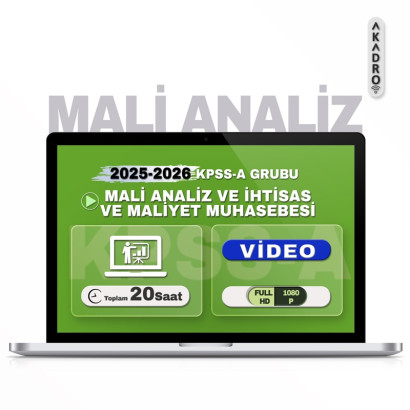 2026 KPSS Mali Analiz - İhtisas ve Maliyet Muhasebesi Video Eğitim Paketi