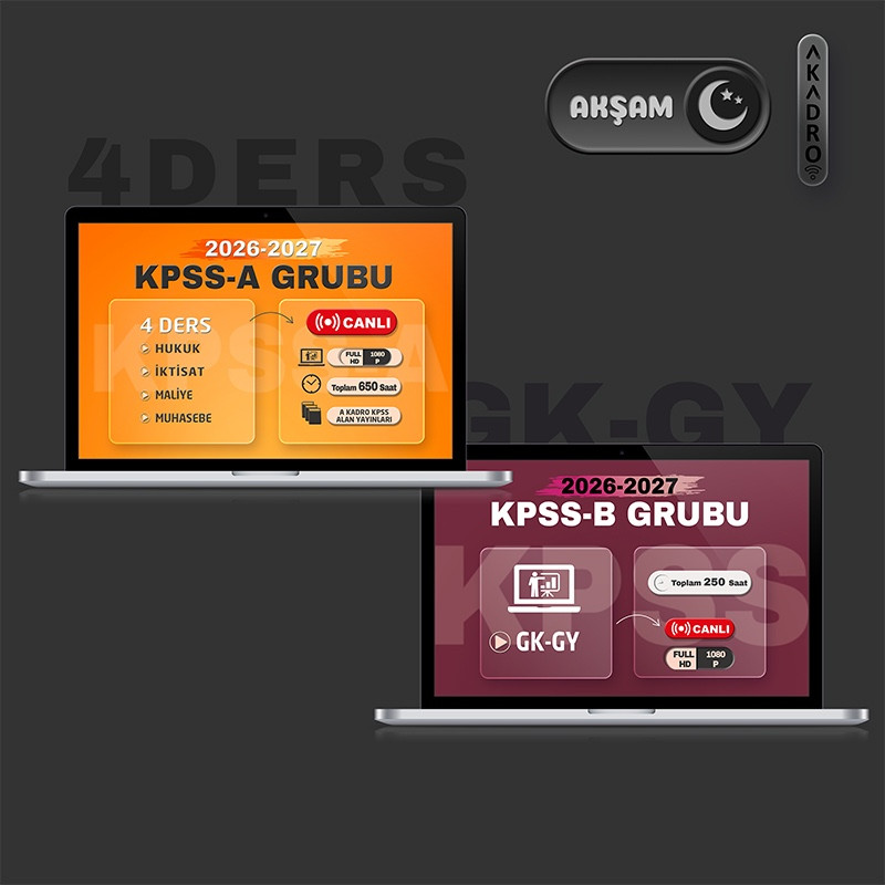 2027 KPSS 4 Ders Alan + GK/GY Canlı Eğitim Paketi Akşam